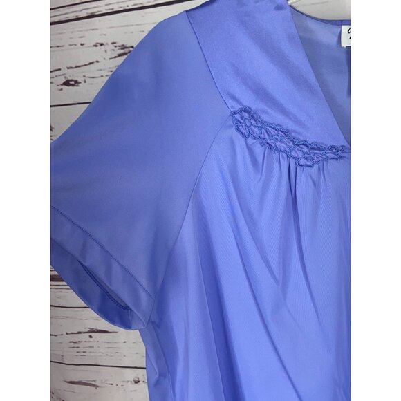 Vintage Vanity Fair Short‎ Sleeve Button-Up Pajama Set With Elastic Waist Pants - Picture 6 of 9